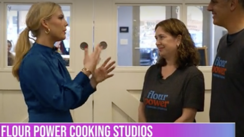 Positively Charlotte visiting Flour Power Studios Rea Farms